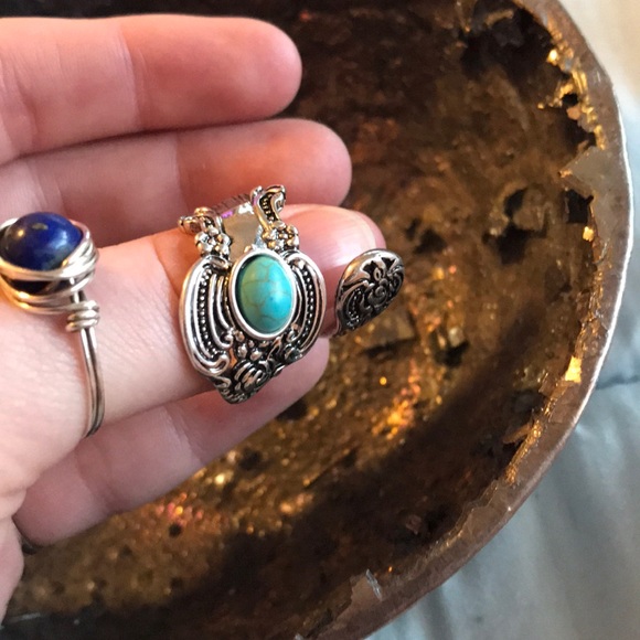 Turquoise Spoon Ring - Picture 2 of 4